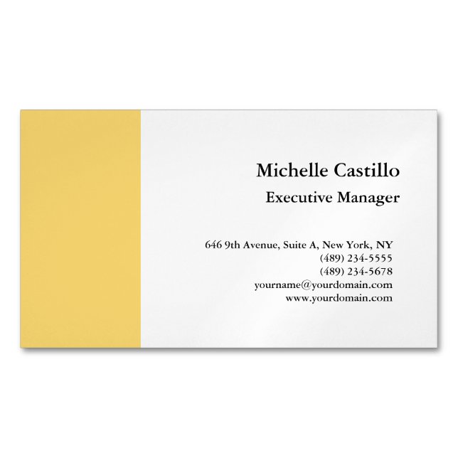 Plain Professional Minimalist Magnetic Business Card (Front)