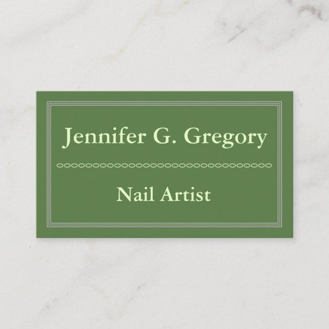 Plain & Professional Nail Artist Business Card (Front)