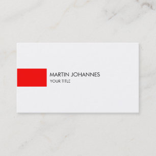 Plain Professional Red White Profile Business Card