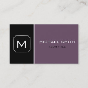 Plain Purple & Black Elegant Professional Modern Business Card