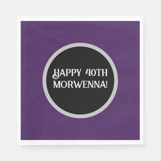 Plain Purple Dark Goth Napkin (Front)