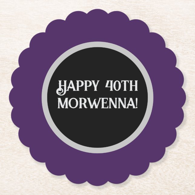 Plain Purple Dark Goth Paper Coaster (Front)