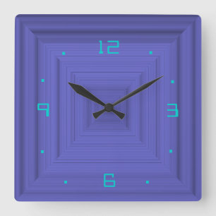 Plain Purple with Aqua>Wall Clock