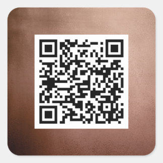 Plain QR Code Elegant Rose Gold Professional Square Sticker