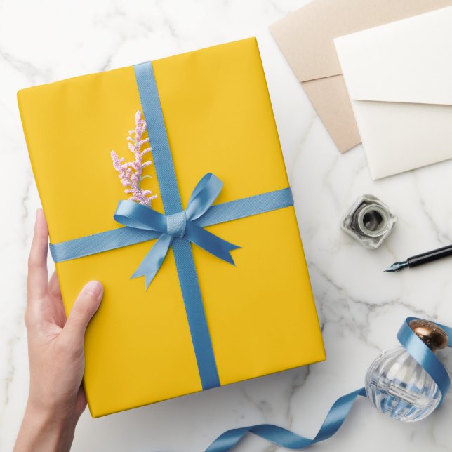 Plain Radiant Marigold Gold Colour Shade Tone Wrapping Paper (Gifting)