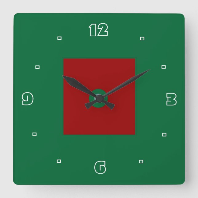 Plain Red and Green >Kitchen Clock (Front)