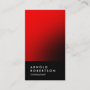 Plain Red Black Trendy Consultant Business Card