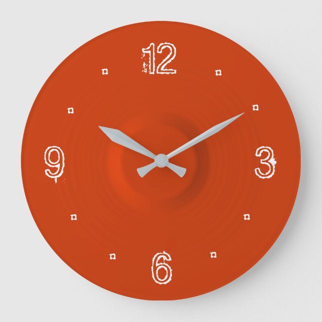 Plain Red Clock with White Nos >Kitchen Clocks (Front)