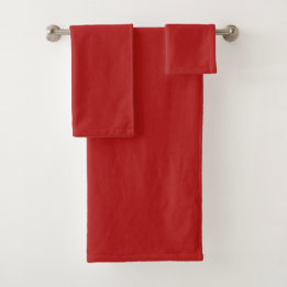 Plain Red Colour Bath Towel Set
