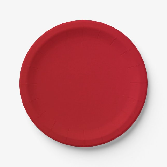 Plain Red Colour Paper Plate (Front)