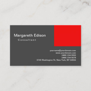 Plain Red Grey Clear Standard Business Card