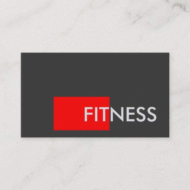 Plain Red Grey Fitness Trainer Business Card (Front)