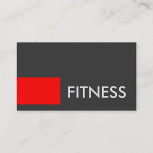 Plain Red Grey Fitness Trainer Sport Business Card