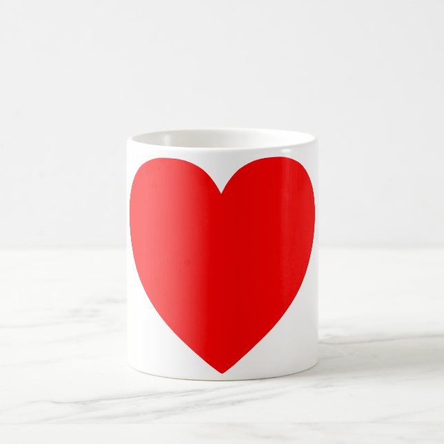 Plain Red Heart Coffee Mug (Center)