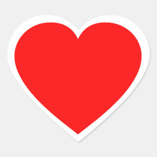 Plain Red Heart Heart Sticker