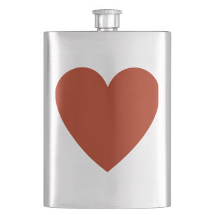 Plain Red Heart Hip Flask