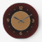 Plain RedBrown with Tan Centre  Kitchen Clock