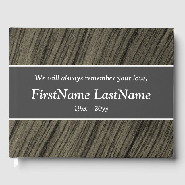 Plain, Respectable Wake Service Guestbook (Front)