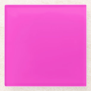 Plain Retro Tree Baubles Magenta glass Coaster