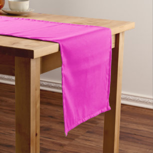 Plain Retro Tree Baubles Magenta table runner