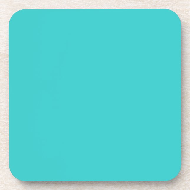 Plain Retro Tree Baubles Turquoise cork back Coaster (Front)