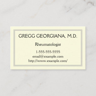 Plain Rheumatologist Business Card