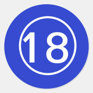 Plain Royal Blue 18 Classic Round Sticker