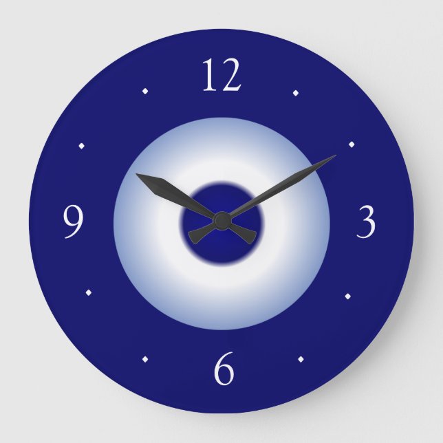 Plain Royal/Blue and White Plain Kitchen Clock (Front)
