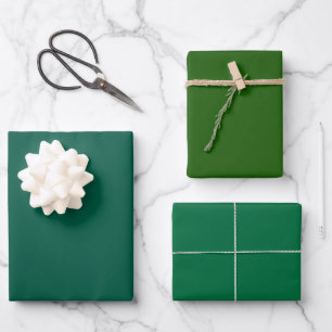Plain Sacramento Cadmium Green Shades 3 Tones Wrapping Paper Sheet