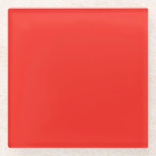 Plain Scarlet Red glass Coaster