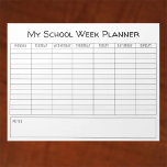 Plain School Week Planning Chart Notepad<br><div class="desc">Useful weekly school planner you can personalise with your own title choice. Design is of a plain and clean looking business-like layout with a white background.</div>