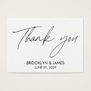 Plain Script Wedding Favour Tags White