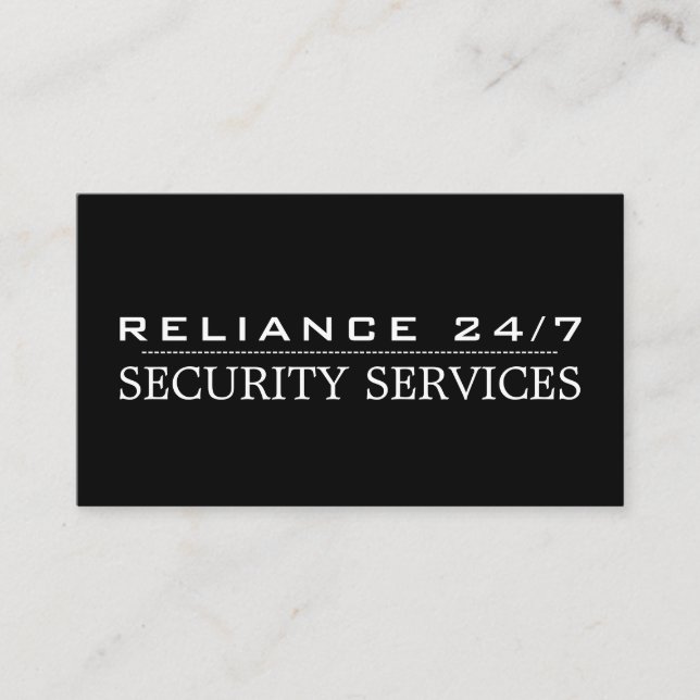 Plain Security Service Business Card (Front)