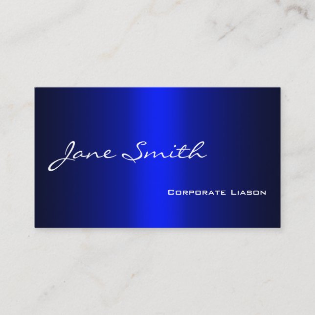 Plain Shades of Blue Modern Standard Business Card (Front)