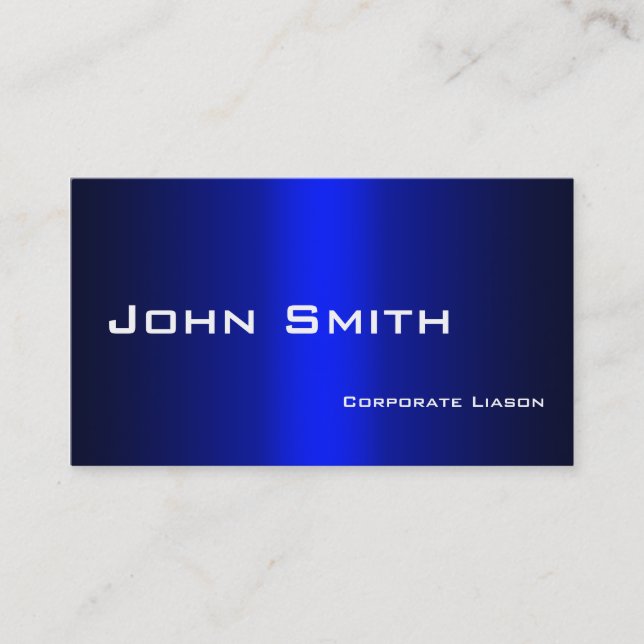 Plain Shades of Blue Professional Business Card (Front)