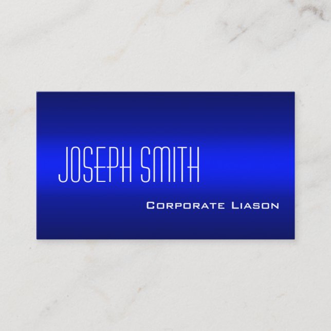 Plain Shades of Blue Professional Business Cards (Front)