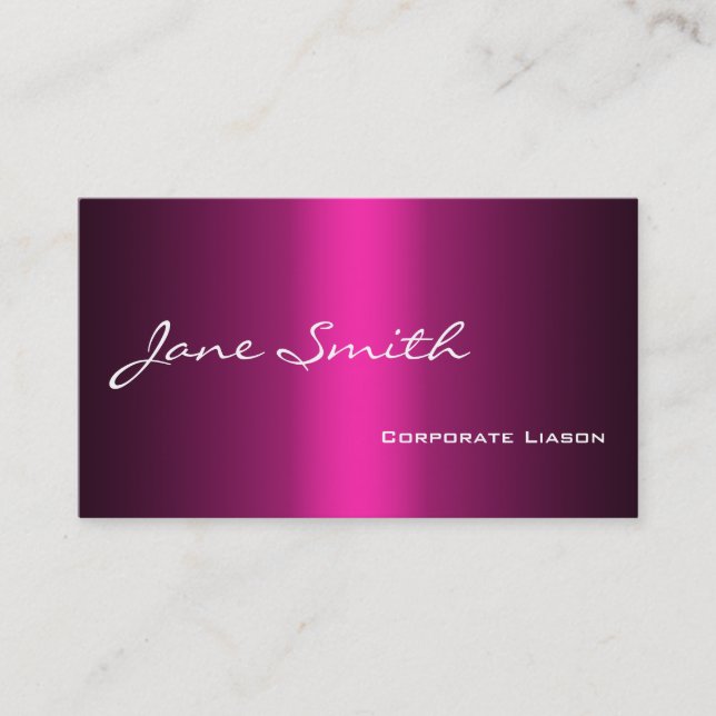 Plain Shades of Pink Professional Business Cards (Front)