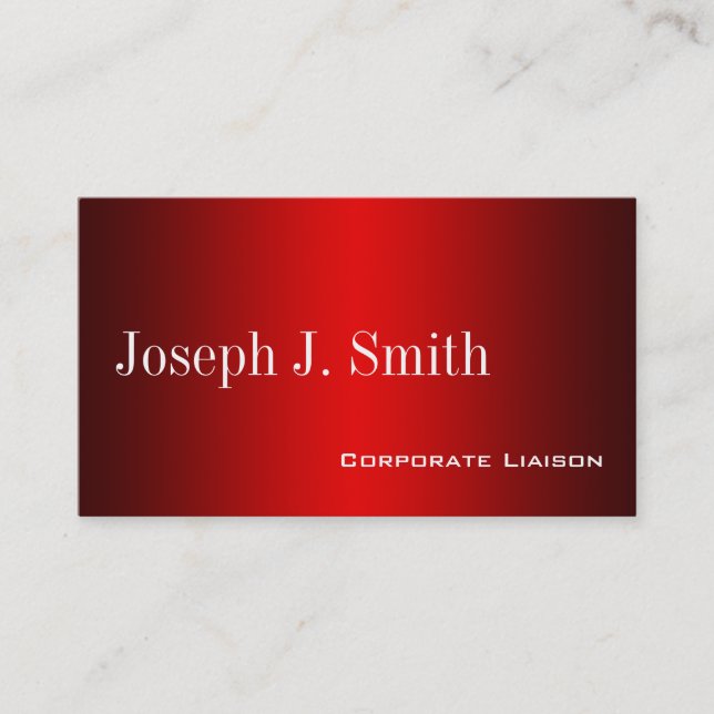 Plain Shades of Red Professional Business Cards (Front)