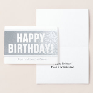 Plain Silver Foil "HAPPY BIRTHDAY!" Card