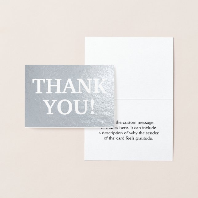 Plain Silver Foil "THANK YOU!" Card (Display)