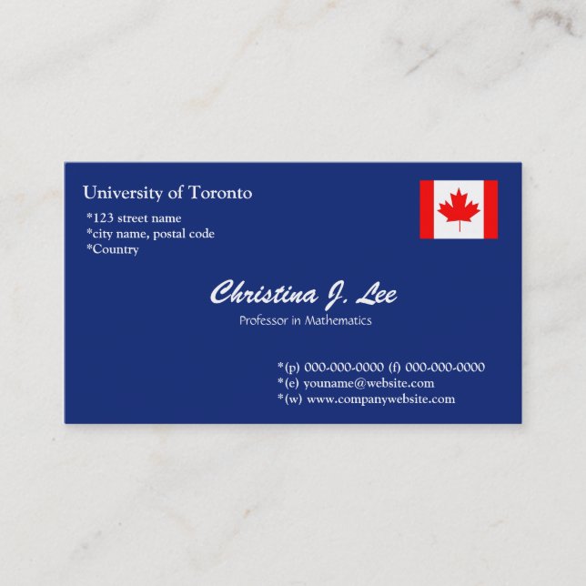 plain, simple, and cool blue  business card (Front)