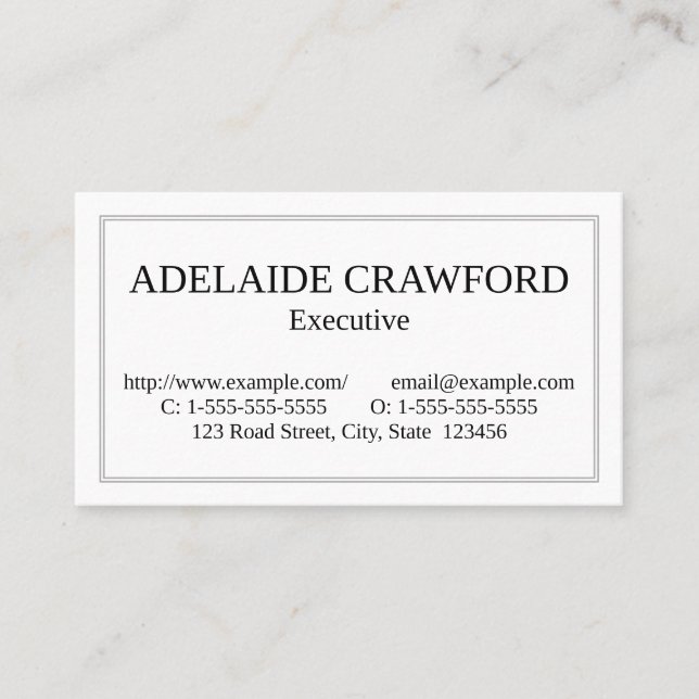 Plain, Simple, and Dapper Business Card (Front)