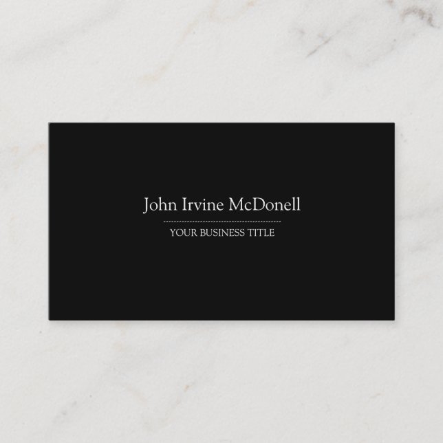 Plain & Simple Black Business Card (Front)