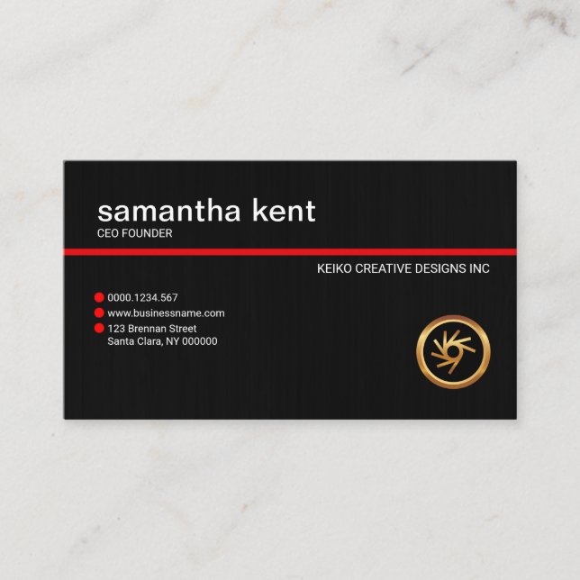 Plain Simple Black Light Grunge Businesswoman CEO Business Card (Front)