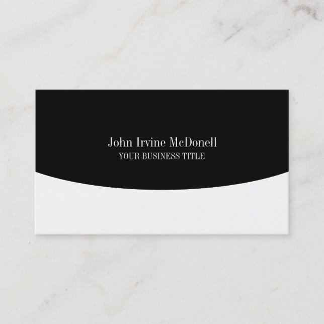 Plain & Simple Black & White Business Card (Front)