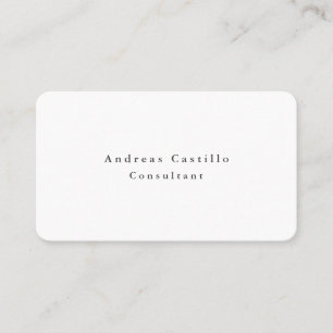 Plain Simple Black White Minimalist Design Business Card