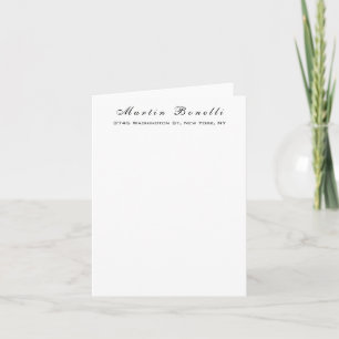 Plain Simple Black White Trendy Calligraphy Script Note Card
