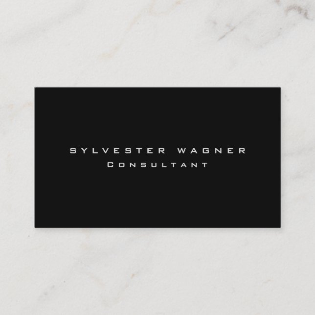 Plain Simple Black & White Trendy Minimalist Business Card (Front)