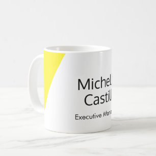 Plain Simple Bright Yellow White Minimalist Coffee Mug