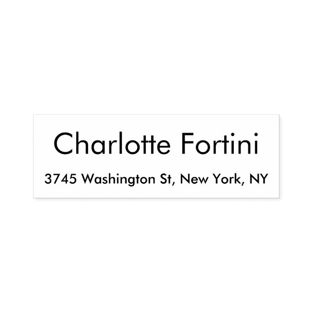 Plain Simple Elegant Black & White Minimalist  Self-inking Stamp (Design)